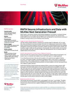 Case Study  RWTH Aachen Customer profile Technical university with nine faculties throughout Aachen,