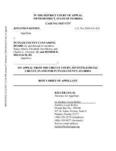 IN THE DISTRICT COURT OF APPEAL FIFTH DISTRICT, STATE OF FLORIDA RECEIVED, :26 PM, Joanne P. Simmons, Fifth District Court of Appeal CASE NO. 5D17-1737 JONATHAN KINNEY,