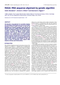 Science / Genetics / Sequence alignment / Pseudoknot / Nucleic acid sequence / Conserved sequence / Gap penalty / Alignment / Multiple sequence alignment / Bioinformatics / Biology / Computational phylogenetics