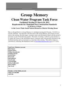 Clean Water Task Force - Group Memory #3