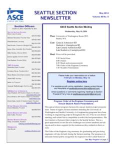SEATTLE SECTION NEWSLETTER Section Officers May 2014 Volume 49 No. 9