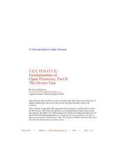 ð  A Technote Series on Open Firmware T E C H N O T E: Fundamentals of