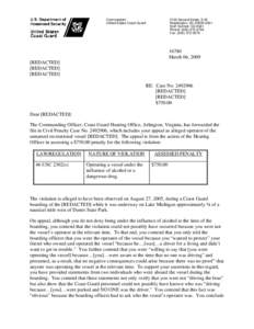 Commandant United States Coast Guard 2100 Second Street, S.W. Washington, DC[removed]Staff Symbol: CG-0941