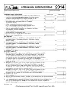 Form FIA-40N and Form FIA-40P, Oregon Farm Income Averaging, and Schedule Z, Computation of Tax, [removed]