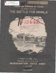 World War II / Military / Asia / Battle of Manila / U.S. Naval Base Subic Bay / Military history of the Philippines during World War II / Manila / XIV Corps