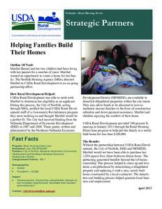 Nebraska—Rural Housing Service  Strategic Partners Helping Families Build Their Homes Outline Of Need: