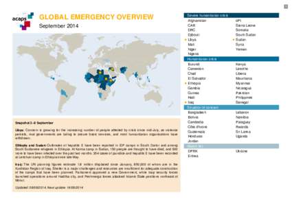 1  GLOBAL EMERGENCY OVERVIEW September[removed]Snapshot 3–9 September