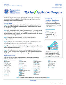 TSA Precheck Application Program