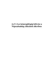 Az U-2-es kémrepül gép lelövése a Népszabadság cikkeinek tükrében