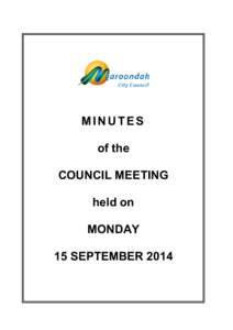 Minutes of Ordinary Council Meeting - 15 September 2014