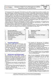 Ausgabe  Computer Aided Facility Management CAFM Begriffsbestimmungen, Leistungsmerkmale[removed]