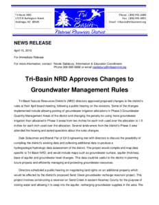 Tri-Basin NRD 1723 N Burlington Street Holdrege, NEPhone: (Fax: (