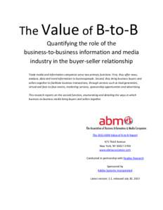 Microsoft Word - Value of B2B 1.0 23Jul13