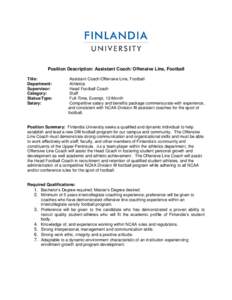 Recruiting / Association of Public and Land-Grant Universities / Council of Independent Colleges / Joel Dolinski / Sports / National Collegiate Athletic Association / Athletics