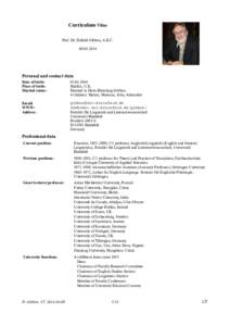 Curriculum Vitae Prof. Dr. Dafydd Gibbon, A.K.CPersonal and contact data Date of birth: