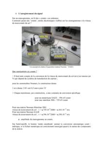 4. L’enregistrement du signal Sur un sismogramme, on lit des « counts » en ordonnée. Comment passer des ‘counts’, unités électroniques visibles sur les sismogrammes à la vitesse de mouvement du sol ?  Un exem