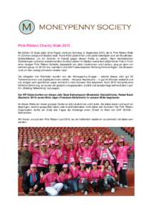 Pink Ribbon Charity Walk 2015 Bei kühlen 15 Grad, dafür ohne Regen, fand am Sonntag, 6. September 2015, der 8. Pink Ribbon Walk im Zürcher Letzigrund-Stadion statt. Rund 4500 Läuferinnen und Läufer beteiligten sich 