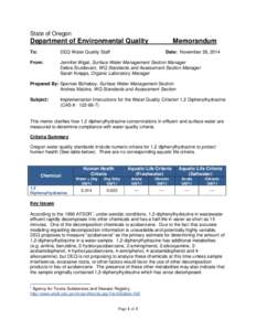 State of Oregon  Department of Environmental Quality Memorandum