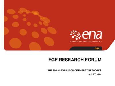 ENA  FGF RESEARCH FORUM THE TRANSFORMATION OF ENERGY NETWORKS  10 JULY 2014