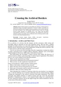 Crossing the Archival Borders