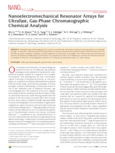 Chemistry / Chromatography / Scientific method / Chemical pathology / Mass spectrometry / Measuring instruments / Laboratory techniques / Gas chromatography / Nanoelectromechanical systems / Elution / Chemiresistor / Sensor