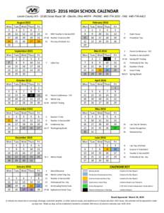 HIGH SCHOOL CALENDAR Lorain County JVSState Route 58 - Oberlin, OhioPHONE: FAX: August 2015 Mon Tues Wed Thurs 3 4