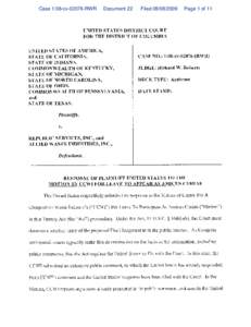 Response of Plaintiff United States to the Motion by CCWI for Leave to Appear as Amicus Curiae : U.S. and Plaintiff States v. Republic Services, Inc., and Allied Waste Industries, Inc.