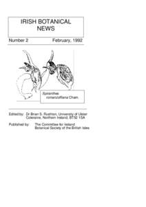 IRISH BOTANICAL NEWS Number 2 February, 1992