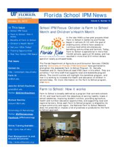 Florida School IPM News October 22, 2013 In This Issue  • School IPM Focus