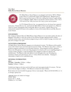Microsoft Word - Molly Brown House Fact Sheet.doc