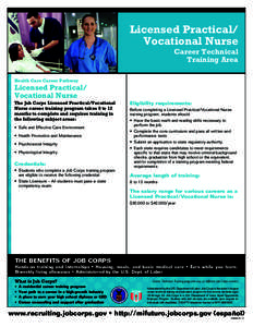 Nursing / Vocational education / High school / Nursing in the United States / Vocational school / Education / Alternative education / Job Corps