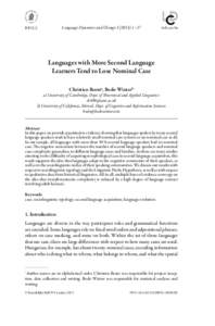 Language Dynamics and Change–27  brill.com/ldc Languages with More Second Language Learners Tend to Lose Nominal Case