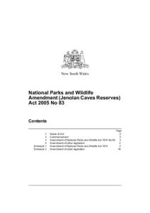 New South Wales  National Parks and Wildlife Amendment (Jenolan Caves Reserves) Act 2005 No 83
