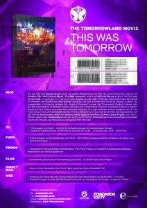 THE TOMORROWLAND MOVIE  THIS WAS TOMORROW LABEL: Kontor Records VÖ-DATUM: 