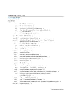 compendium: chapterRECORDATION Contents