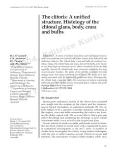 Urodinamica 14: [removed], [removed]Urodinamica 14: [removed], 2004) ©2004, Editrice Kurtis. The clitoris: A unified structure. Histology of the