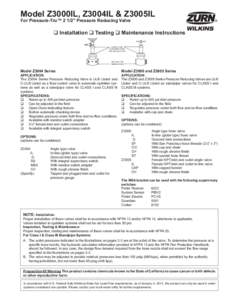 Model Z3000IL, Z3004IL & Z3005IL For Pressure-Tru™ 2 1/2