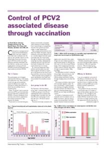 Control of PCV2 associated disease through vaccination by David Burch, director, Octagon Services Ltd, The Round House, The Friary, Old