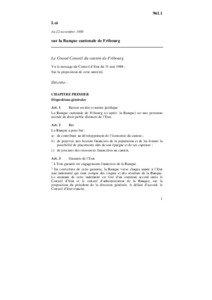 Loi du 22 novembre 1988 sur la Banque cantonale de Fribourg