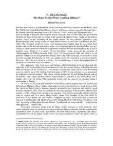 It’s all in the blood: The Bram Stoker/Peter Cushing Alliance* Michael McGlasson [Michael McGlasson is an independent scholar and researcher whose interests include Edgar Allan Poe, British (Victorian/Edwardian) Theatr