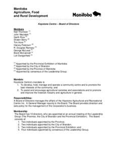 Provincial Exhibition of Manitoba / Keystone Centre / Board of directors / Private law / Royal Manitoba Winter Fair / Brandon /  Manitoba / Manitoba / Business