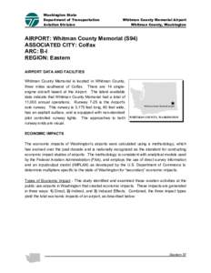 Washington State Department of Transportation Aviation Division Whitman County Memorial Airport Whitman County, Washington