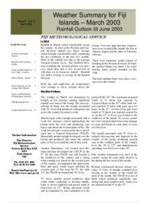 Weather Summary for Fiji Islands – March 2003