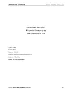 AFE[removed]Annual Report - Financial Statements - ATB Insurance Providers Inc.