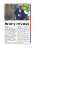 www.bluemountainsgazette.com.au  The Blue Mountains Gazette, Wednesday 5 June 2013 Raising awareness: After visa dramas and a 56-hour journey from his home in the conflict-stricken Congo to the Blue Mountains, Springwood
