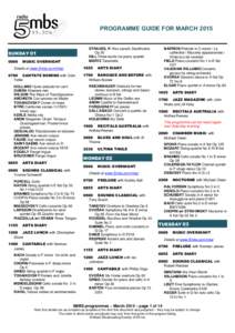 PROGRAMME GUIDE FOR MARCH[removed]9fm STRAUSS, R Also sprach Zarathustra Op 30