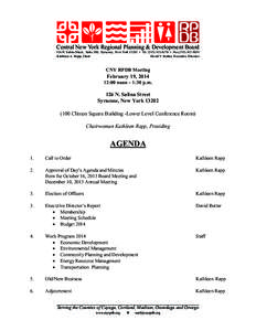 Central New York Regional Planning & Development Board  126 N. Salina Street, Suite 200, Syracuse, New York 13202 • Tel[removed] • Fax[removed]Kathleen A. Rapp, Chair David V. Bottar, Executive Director