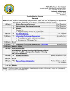 Public Disclosure Commission Environmental and Land Use Hearings Office 1111 Israel Rd. SW, Suite 301 Tumwater, Washington August 21, 2014
