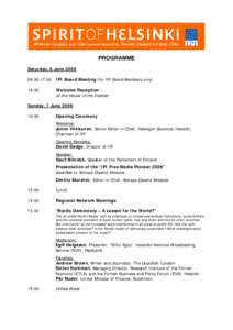 PROGRAMME Saturday, 6 June:30-17:00 19:30  IPI Board Meeting (for IPI Board Members only)