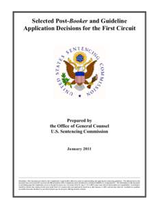 Selected Post-Booker and Guidelines Application Decisions for the First Circuit